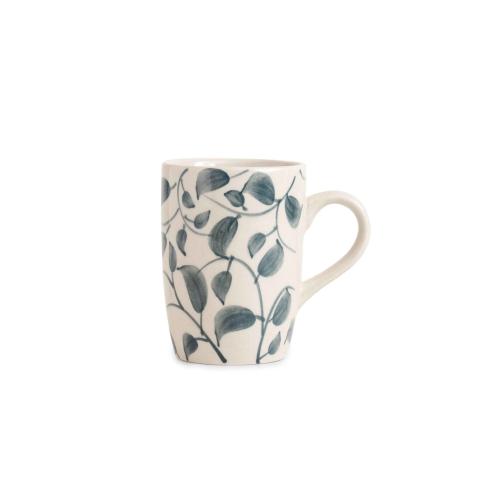 Scroll Handmade & Hand Painted Stoneware Set of 4 Mugs |Lovable Blue 